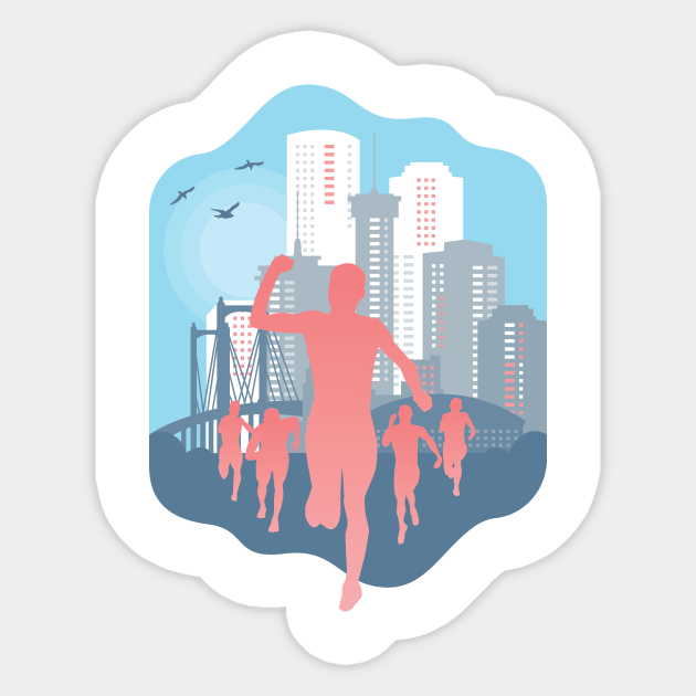 Marathon Runner Sticker by LR_Collections